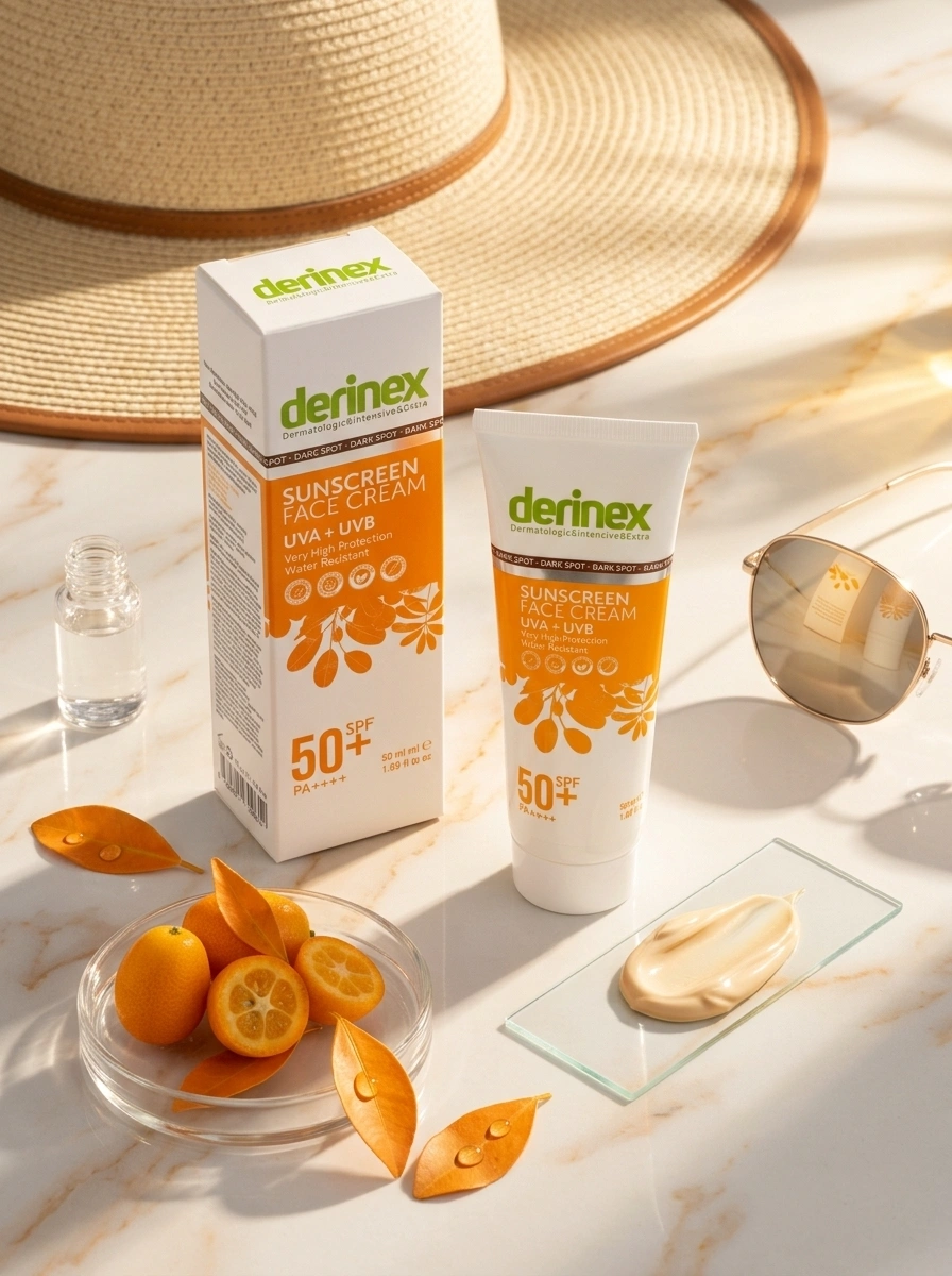 derinex Güneş Koruyucu Krem Lekeli Ciltler