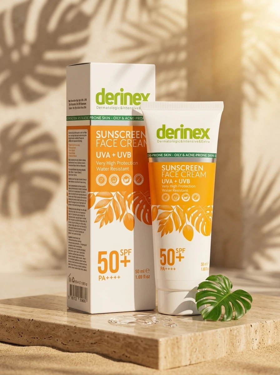 derinex Güneş Koruyucu Krem Yağlı Ciltler